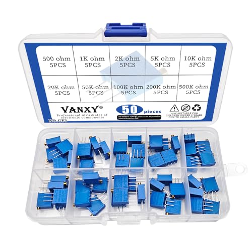 50pcs 3296W Variable Resistor Trimmer Potentiometer 500R-500K kit