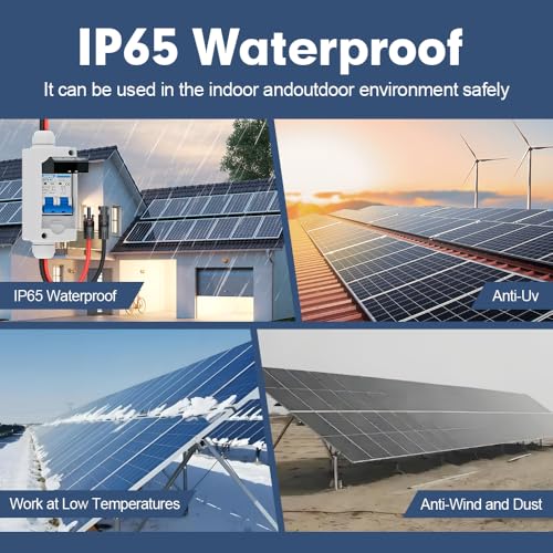 Solar Panel Disconnect Switch 10 Amp 400V Breaker Box, PV DC Miniature Circuit Breaker Disconnect Box Outdoor with IP65 Waterproof Box