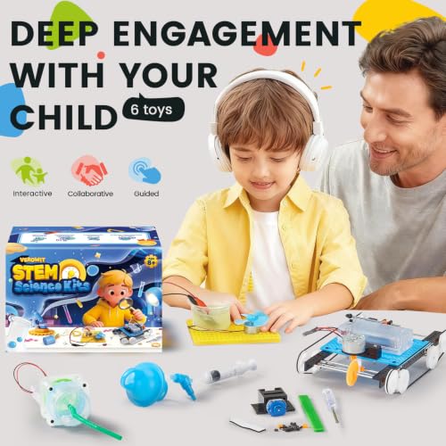 Science Kit for Kids Ages 8+, 6-in-1 STEM Home Lab Gift & Educational Toys