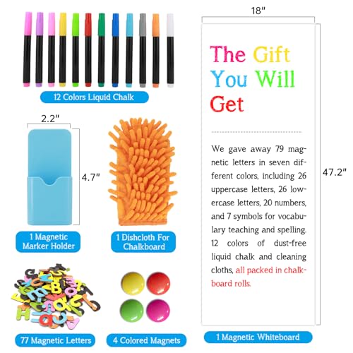 Magnetic Whiteboard Contact Paper,47.2"x18" Magnetic Dry Erase Board Sheet - color: White 1pc, size: 47.2"W x 18"H