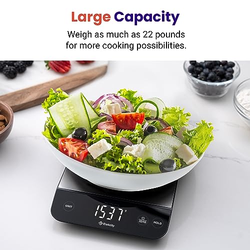 Etekcity 22lb Food Kitchen Scale, USB Rechargeable, IPX6 Waterproof - color: Stainless Steel-Silver