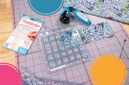 TrueCut My Comfort Rotary Cutter - 45mm Ergonomic Wheel Cutter for Fabric, Quilting, Sewing, Crafting - Left or Right-Handed - Track-and-Guide Ruler - Quilting and Sewing Supplies