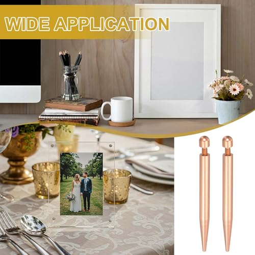 uxcell 4 Pcs 0.3" x 3"Standoff Screws Aluminum Alloy Wall Mount Sign Mounting Hardware Kit with 4pcs Screws for Hanging Acrylic Glass Signs, Rose Golden - color: Rose Golden, size: 0.3" x 3"