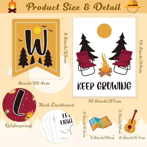 EYxsaxenk Camping Decoration for Classroom Poster Welcome Banner Cutout Set - color: 33Pcs Camping