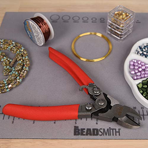 The Beadsmith Heavy Duty Cutter – 6.5 inches (165mm) – Hardened Steel Blades – Red Comfort Grip Handle with Safety Lock – Tool for Jewelry Making, Electronics and Micro Mechanics - size: 6.5 inches