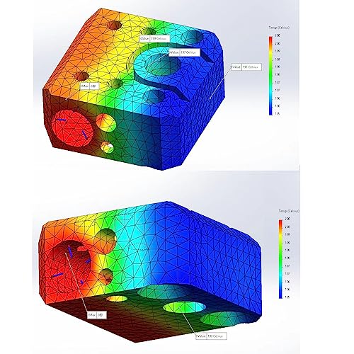 POLISI3D Plated Copper Heater Block High Temperature Ender 3 Heat Block Compatible with MK8 Extruder Ender 3 V2 Pro Ender 5 Plus CR10 S4 S5 3D Printer All Metal Hotend Upgrades