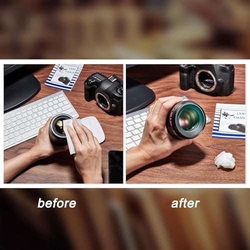 Outus 500 Pcs Lens Cleaning Paper with 2 Cloths Camera Optics Wipe Booklet