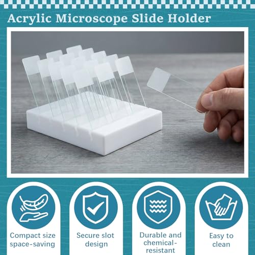 Wonderjune 15 Slides Microscope Slide Holder Microscope Slide Drying Rack - size: 15 Slides