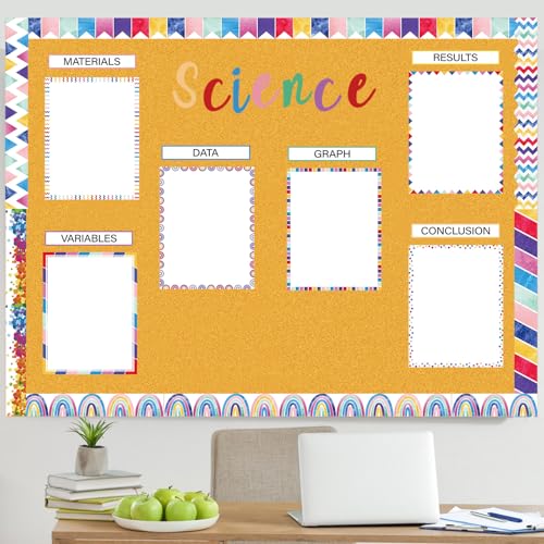 Dispowreath 96 Pcs Science Fair Board Supplies,Rainbow Style - style: Rainbow Style