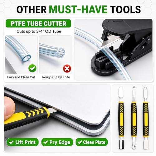 3D Printer Tools Kit, 46PCS 3D Printing Accessories for FDM SLA Resin Printers, Includes Nozzle Cleaning Kit, Print Removal Tools, Deburring Tool, Files, Flush Cutters, Pliers,Tweezers & More