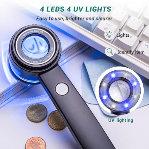 60X Loupe Magnifier Handheld Magnifying Glass Jewelry Coin Supplies