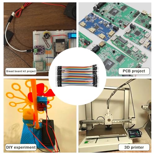 Antrader Multicolored Breadboard Jumper Wires 40 Pin 10CM Male to Male - size: 3.9 Inch (10cm), style: 40 Pin (M/M)