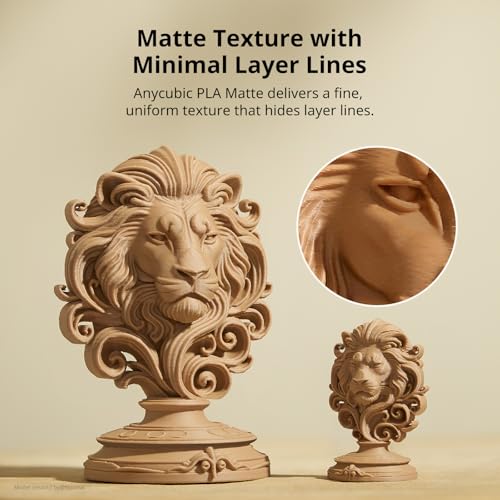 ANYCUBIC Matte PLA Filament Bundle 4KG, 3D Printing PLA Filament 1.75mm Dimensional Accuracy +/- 0.03mm, 1KG Reusable Spool, White - color: 4kg Matte White, size: 4kg