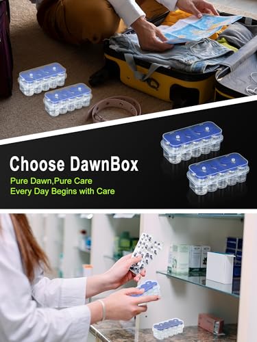 2 Pack Peptide Case for Fridge 10-Slot, 5ml Vial Storage Case for Refrigerator, Insulin Cooler Travel Case TSA Approved, 5ml Peptide Vial Storage Holder for Insulin, GLP-1, Peptides -DawnBox- Clear.