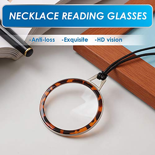 TERAISE Reading Glasses Pendant Necklace Readers for Women Lightweight - color: Leopard