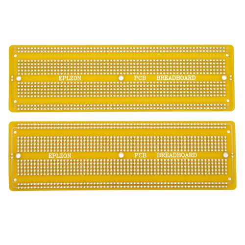 2PCS 6.8"x2.05" & 2PCS 3.5"x2.05" Breadboard Kit Solderable Breadboards for Electronics Projects Compatible for DIY Soldering Circuits Projects Prototype Board,Yellow - color: Yellow