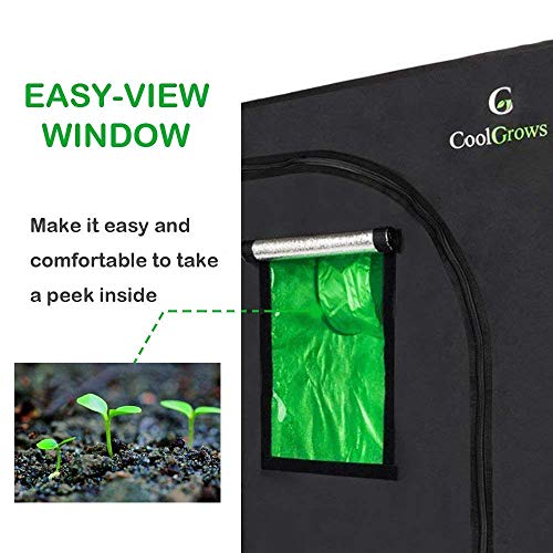 Grow Tent, 2x2 Feet Mylar Hydroponic Grow Tent with Obeservation Window and Floor Tray for Indoor Gardening Plant Growing (24"x 24"x 48") - size: 24"x24"x48"