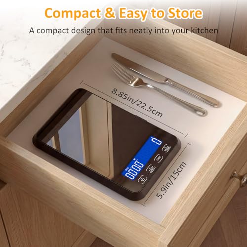 Kitchen Scale, 33 lb Food Scale for Baking & Cooking - color: Black