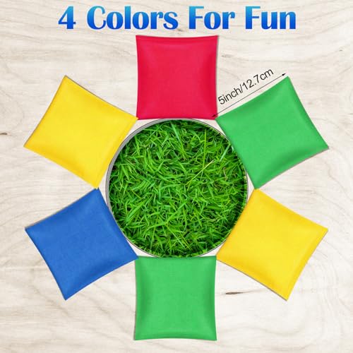 Foilswirl 36 Pcs 5" X 5" Nylon Bean Bags Bulk for Tossing, Bright Colors - color: Bright Colors, size: 5" X 5"
