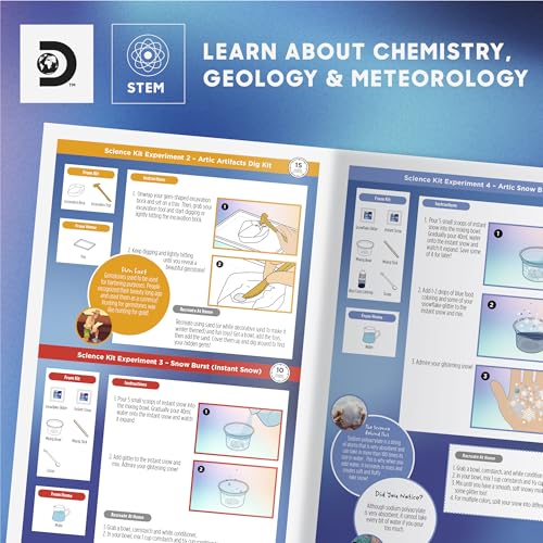 Discovery™ Frozen Earth Science Kit – 67 Experiments STEM Chemistry Lab for Kids| Grow Crystals, Make Snow & Slime, Ice Explosions & More| Educational Learning Activity Toy| DIY STEM Set Gift| Ages 8+