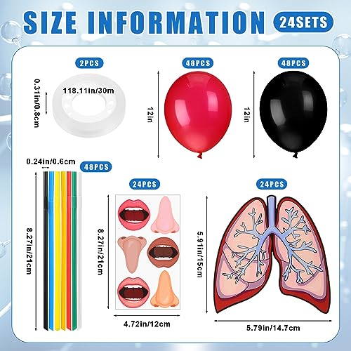 Libima 24 Sets Lung Model Respiratory System Human Body Model Puzzle Toys