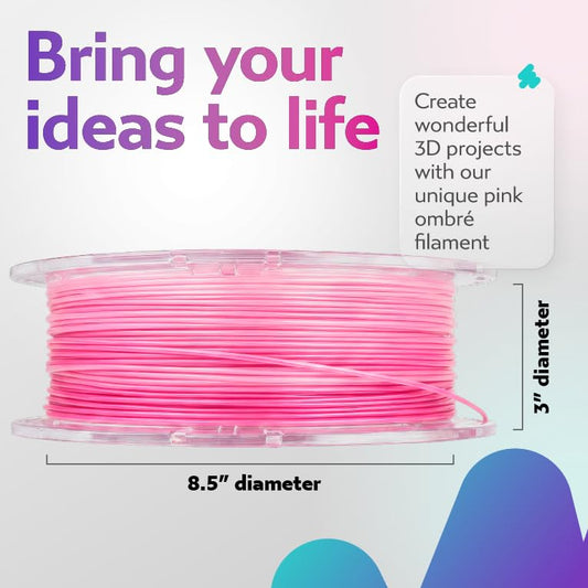 Cookiecad PLA Filament Rainbow Gradient, Pink Ombre, 1.75mm 1kg - color: Pink Ombre