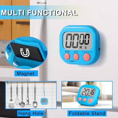 ZILLEEN Classroom Timer for Kids Teachers 2 Pack Digital Timers Blue Ye - color: Blue & Yellow