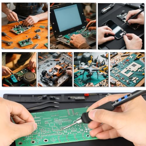 WEP M170 Silicone Soldering Mat 17.3x12.2 inches Heat-resistant with 8 Function Zones, Magnetic Mat/Soldering Mat for, electronics repair, DIY Projects - size: 17.3x12.2 inches