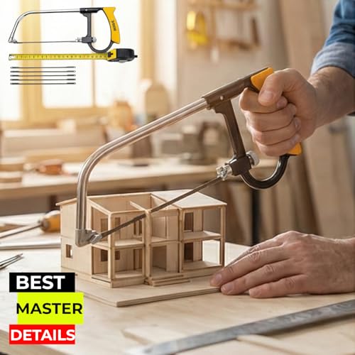 7 Piece Mini Coping Saw Set with 6 Blades for Wood and Metal