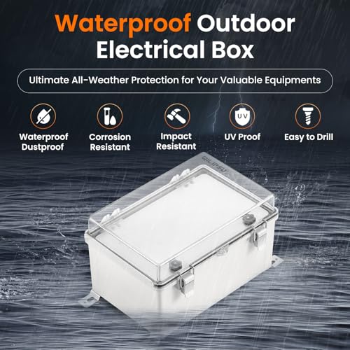 QILIPSU Outdoor Electrical Box Waterproof Junction Box 11.8"x7.9"x6.7" - color: Clear with Inner Door, size: 11.8"x7.9"x6.7"