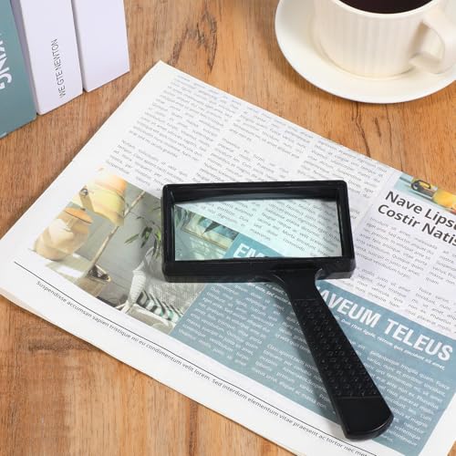 10X Magnifying Glass Rectangle Reading Magnifier Large Handheld Magnifying Glasses Scratch Resistant Glass Lens for Observation Reading Hobbies Nature Exploration Repair(Jumbo Horizontal Viewing Area)