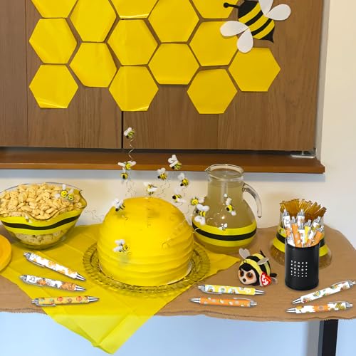 Idealmuzik Bee Pens Set – Cute Yellow & White Bumblebee-Themed Gel Pens for Teens, and Adults – Fun Bee Stationery for School, Office, Journaling, and Gift Giving, 10 Pack - color: Bee