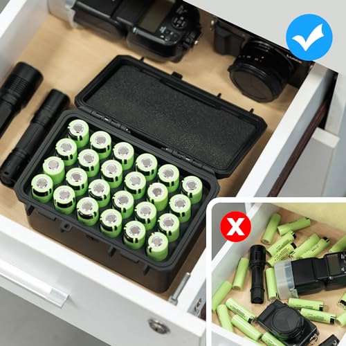 JJC 24 Slots 21700/20700 Battery Case Holder, IP67 Waterproof & Shockproof - color: For 21700 Battery