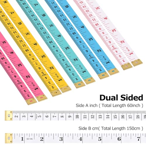 30Pcs Retractable Measuring Tapes Set, Body Fabric Sewing Measures Tape, 60 Inch, 1.5 Meter Waist Scales Rulers, 6 Color - color: 30pcs - colors