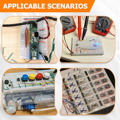 840 Pcs Breadboard Jumper Wires Kit, 14 Vaules 2-125mm Solderless Flexible Connecting Cables, Breadboard Connecting Line Cables, Pre-Stripped & Pre-Formed Right Angles, for Arduino, PCB Circuit Boards
