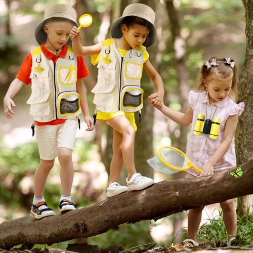 YOPINSAND Kids Explorer Kit & Bug Catcher Kit, Kids Outdoor Exploration Set - color: Yellow