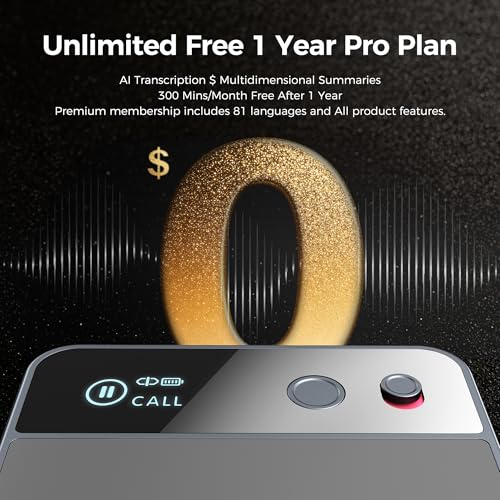 AI Voice Recorder with 1-Year Pro Included, AI Meeting Notes