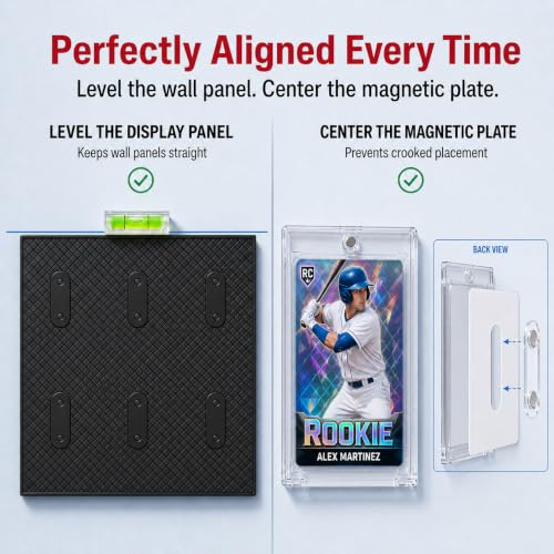 Modular Card Holder Display with Magnetic Mounts, Wall or Tabletop - size: The 4-Panel Wall Kit