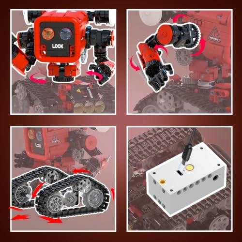 5 in 1 Robot Building Kit, STEM APP & Remote Control Robotics - color: Red