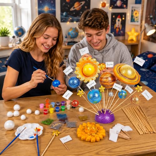 37PCS Solar System Model Kit with Multiple Sizes Foam Balls Solar System