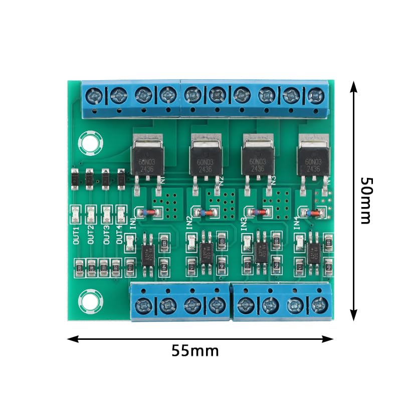 2Pcs 4-Channel MOS FET PWM PLC Module Amplifier Circuit Board Driver Module DC 3.7-27V 10A Driver Board