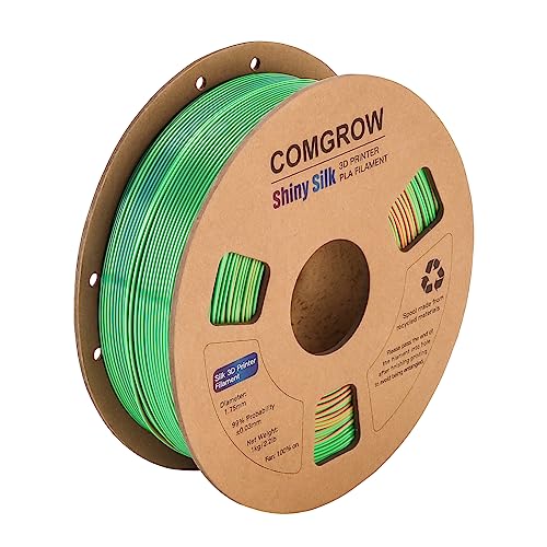Comgrow Tri-Colors Silk PLA 3D Printer Filament - color: Blue & Green & Orange
