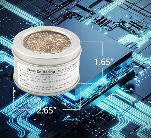 Brass Wire and High-Temperature Sponge Soldering Iron Tip Cleaner Combo Kit, Used for Cleaning Iron Tip Solder and Flux Residues, 12-Piece Set