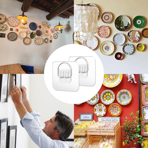 20 Pack Premium Adhesive Plate Hangers for the Wall