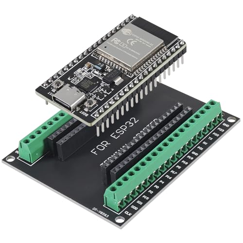 AITRIP 3Sets USB C 38 Pin ESP32 ESP-32D ESP-WROOM-32 CP2012 WiFi+Bluetooth Dual Core Type-C Interface ESP32-DevKitC-32 Development Board Module with ESP32 Breakout Board Shield Terminal Adapter