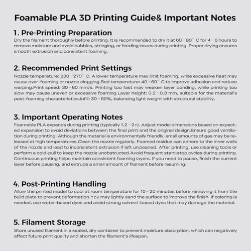 Creality Lightweight Foam PLA 1KG, Black, 1-Pack - color: Foam Pla-black-1kg, size: Pla Rfid