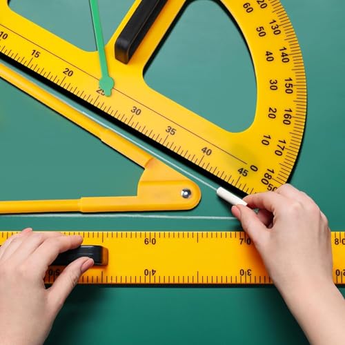 Magnetic Geometry Tool, School Supplies Protractor Compass Set, Teacher Multi Purpose Math Teaching Aids, Protractor Set, Magnetic Function May Vary with Blackboard Surface - style: Four-piece set