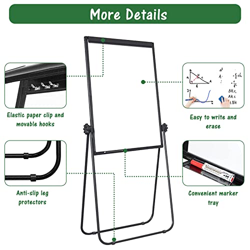 Easel Whiteboard with Stand 40" x 28" Aluminum Frame (Black)