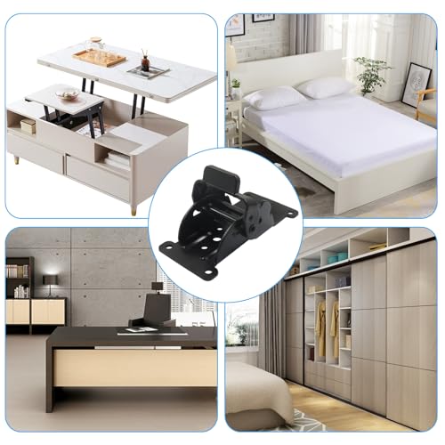 4 Pack Heavy-Duty Folding Brackets, 0°-90°-180° Adjustable Support
