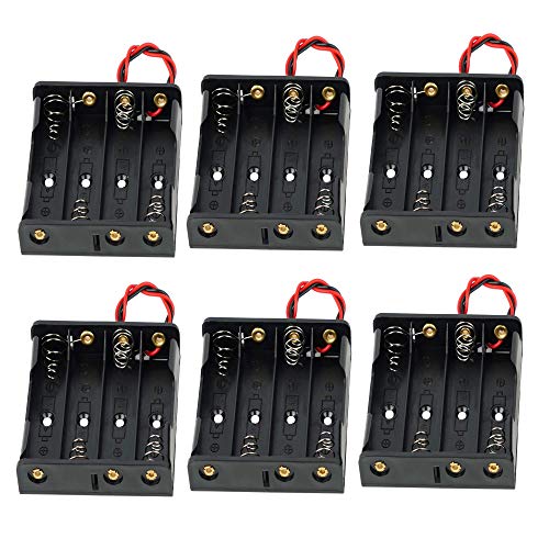 QZ&CC Stores AA Battery Holder with Leads 4 AA Battery Holder (6pcs 4AA) - color: 6pcs 4AA